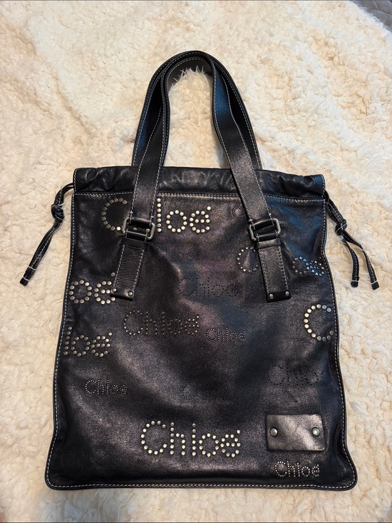 Chloe Handbags - Chloe Patsy Studded Leather Drawstring Sack Shoulder Bag
